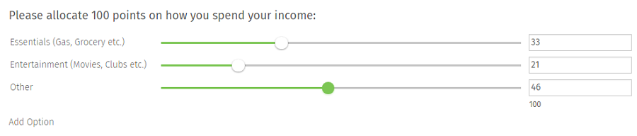 Constant Sum Multiple Choice Question