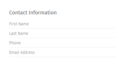 Contact Information Open Ended Question