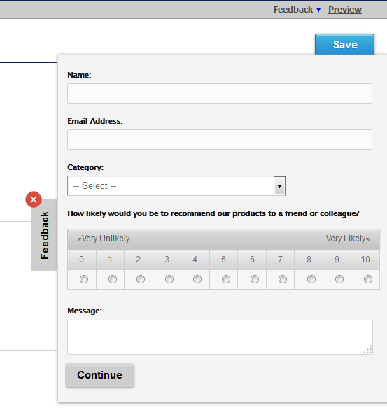feedback tab embed surveys