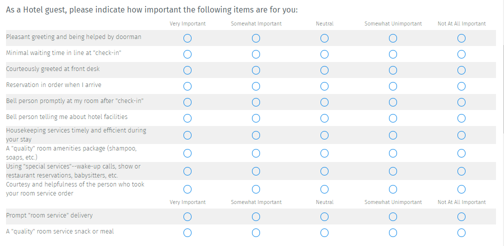 Matrix spreadsheet survey question | Textbox grid question type ...