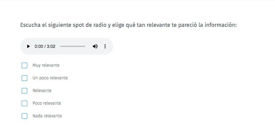 Ejemplo del uso de archivos multimedia en encuestas