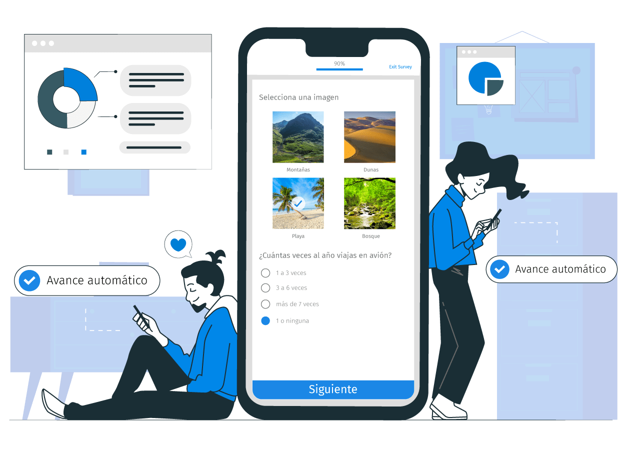 avance automático en encuestas