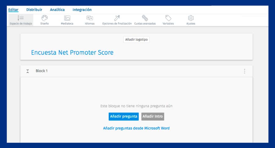 primer paso para crear una pregunta net promoter score