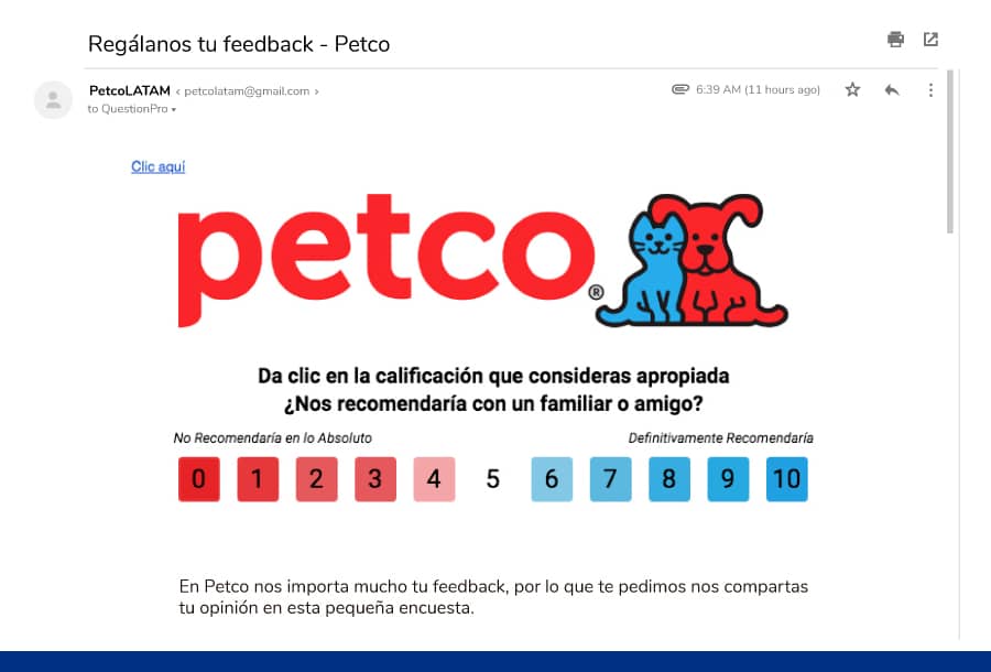 ejemplo de net promoter score