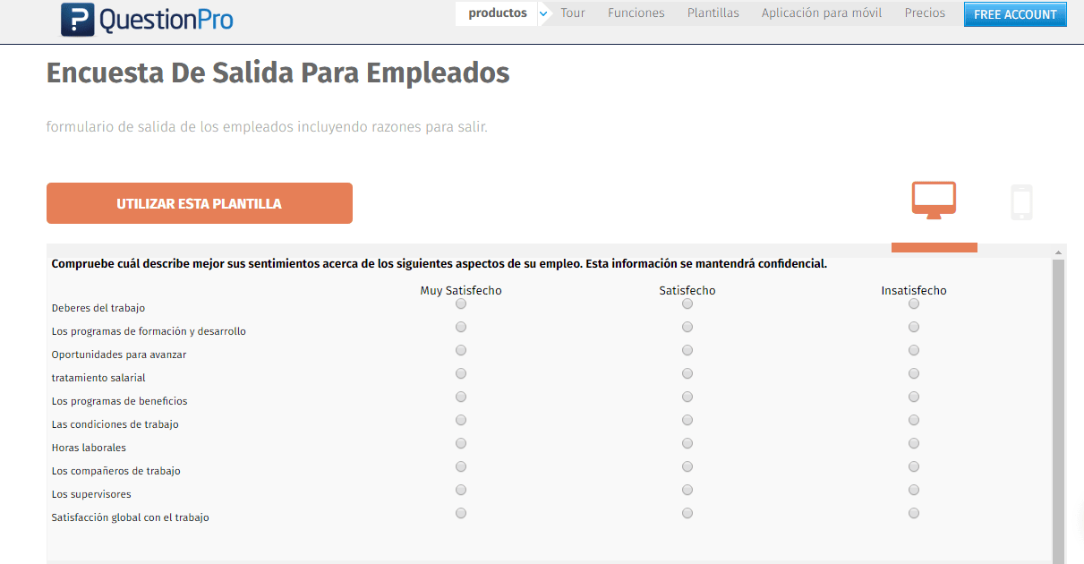 encuesta de salida de empleados