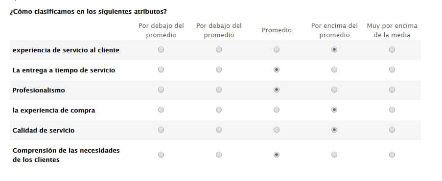 ejemplo de encuesta de satisfaccion al cliente