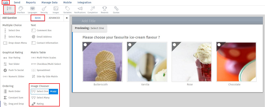 Image Rating Question | QuestionPro Survey Tools