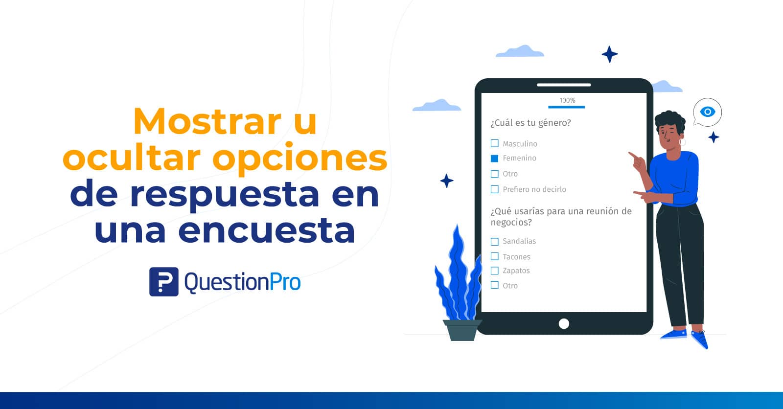 mostrar u ocultar opciones de respuesta en encuesta