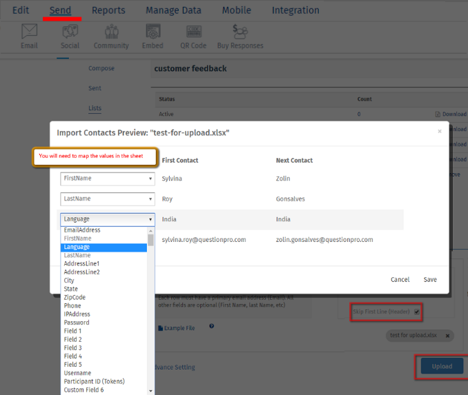 online address book questionpro