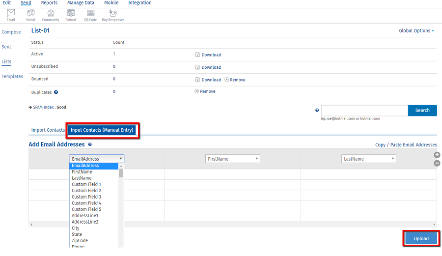 online address book questionpro