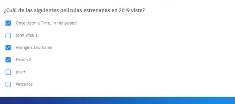 pregunta de selección múltiple