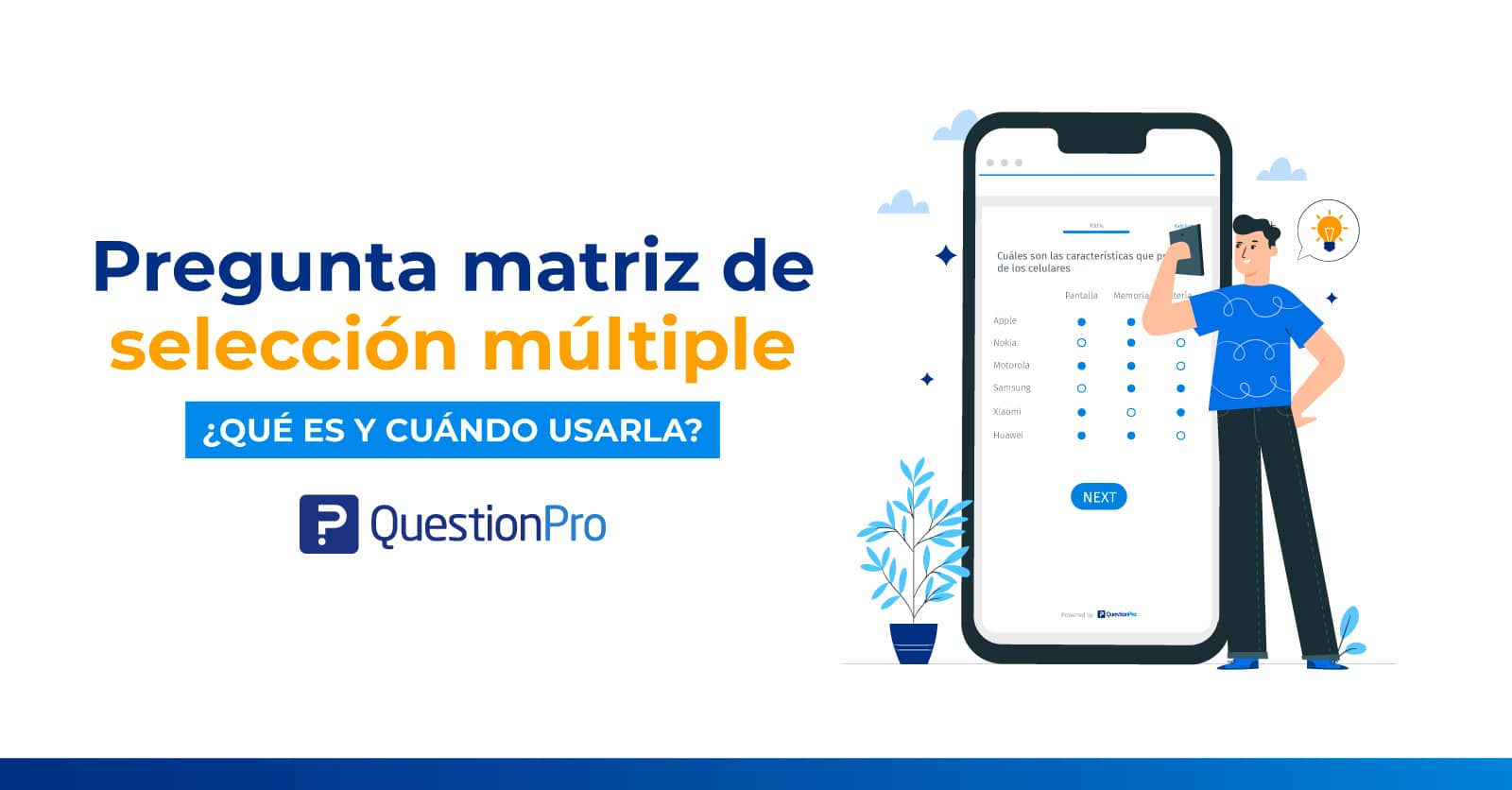 Pregunta matriz de selección múltiple