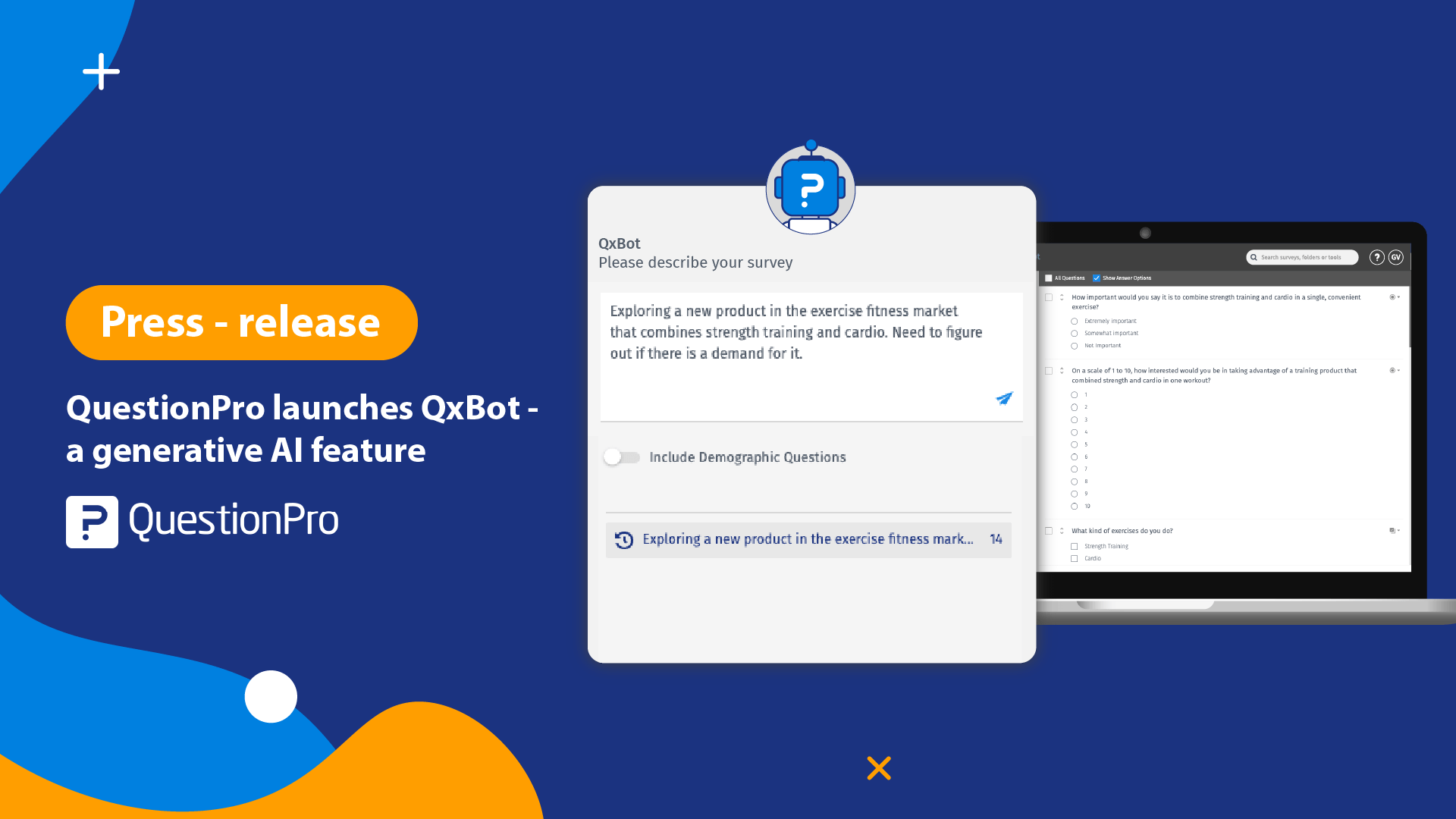 Press-release - QuestionPro launches QxBot – a generative AI feature that reduces the time and complexity of survey building for researchers