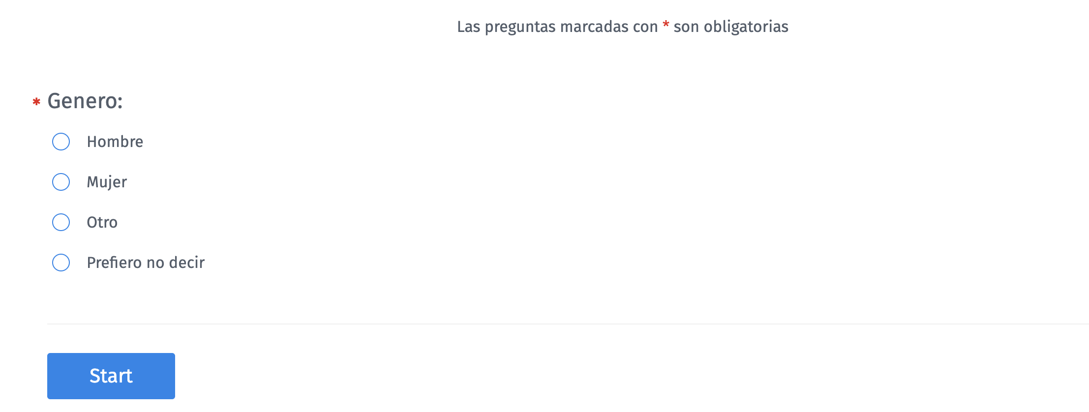 Validación de preguntas